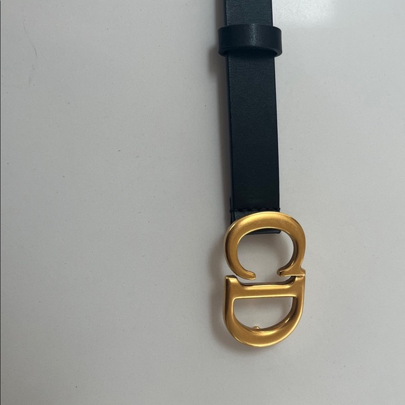 Dior Black Belt with Gold Buckle - Picture 6 of 6